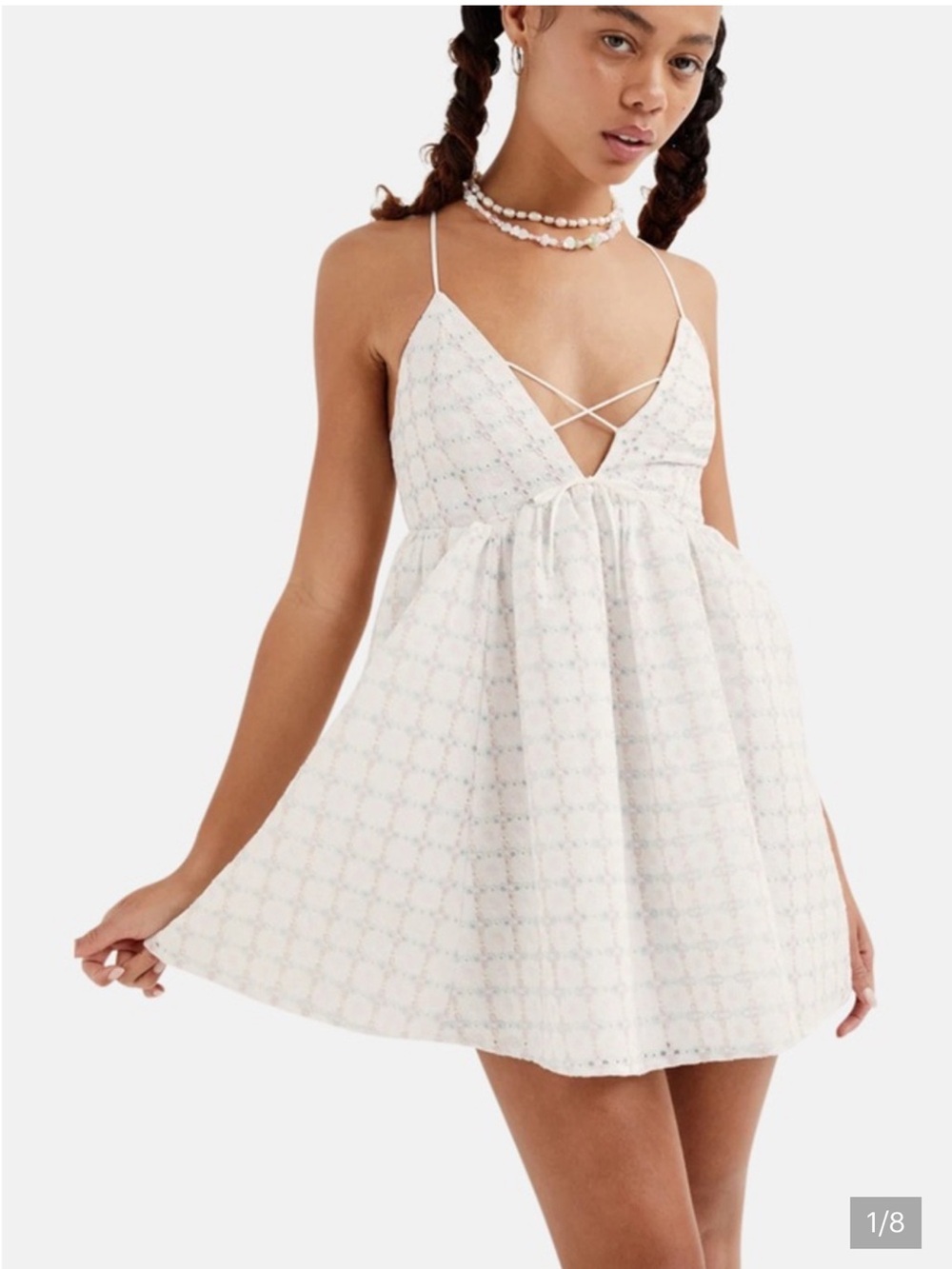 For Love And Lemons White Eyelet Mini Dress